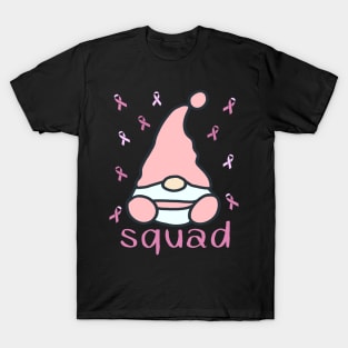 Funny Gnomes with ribbon for Breast Cancer Awareness Squad T-Shirt